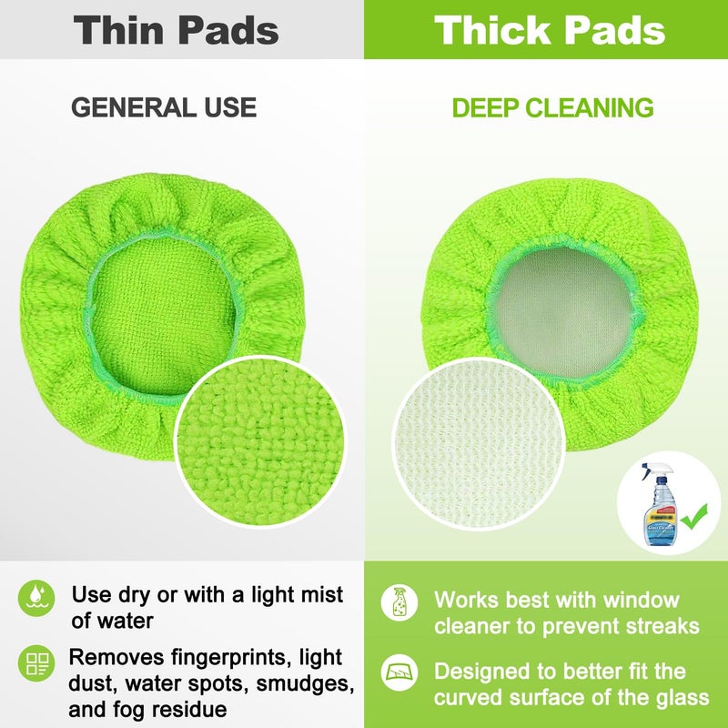 X XINDELL XINDELL 5 Pack Microfiber Pads â€“ Replacement Heads Cover for Xindell Windshield Cleaner Tools. Washable & Reusable Triangle Pads (Green). Fits Window Reach Tool - Handle Not Included - Image 3